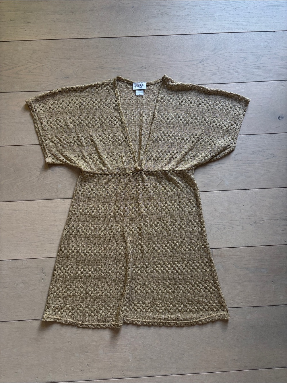Gold lurex swim cover up